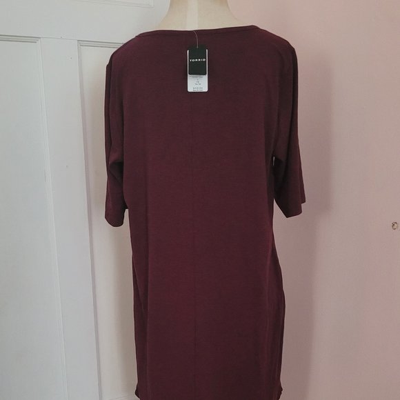 Torrid Womens Short Sleeve Knit Purple Dress - Size 1X - Picture 2 of 7
